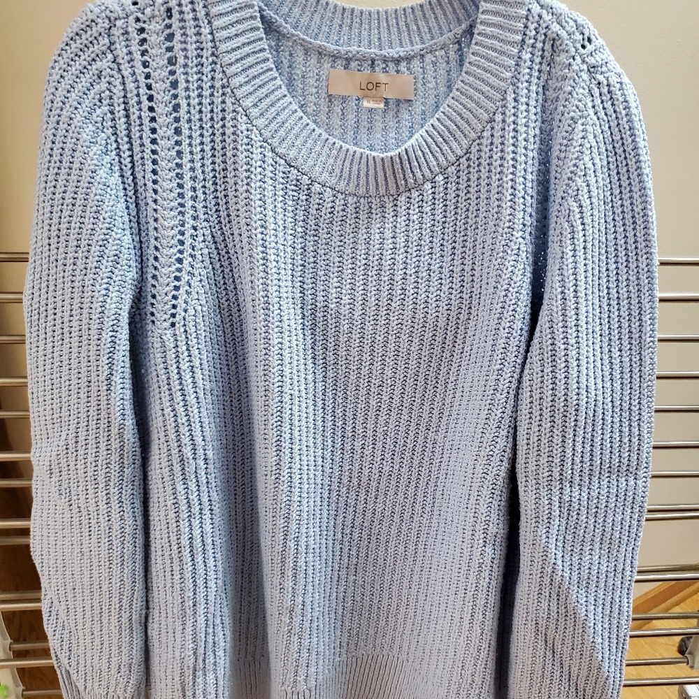 LOFT Light Blue Crew Neck Sweater